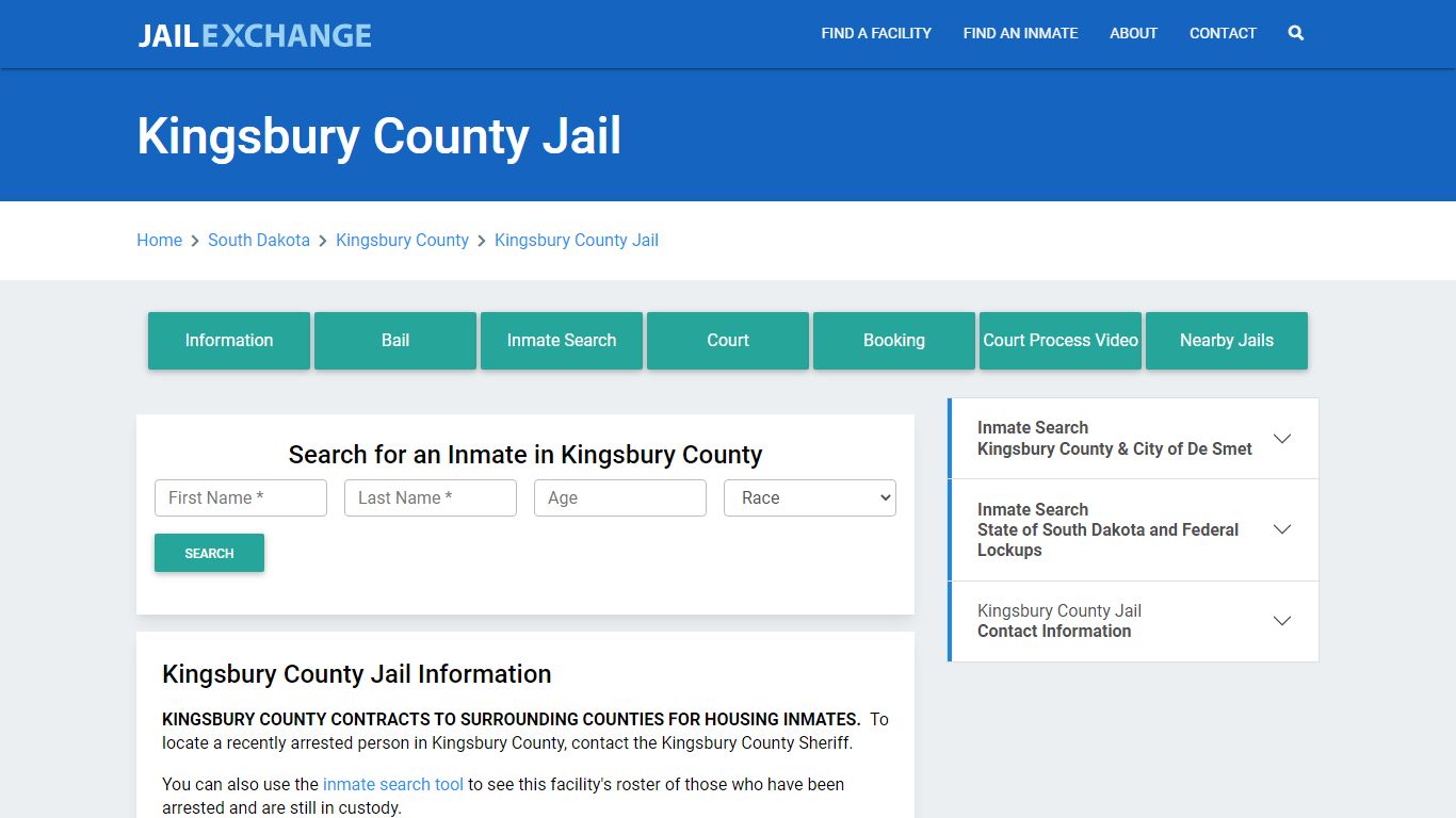 Kingsbury County Jail Roster Lookup, SD, Inmate Search